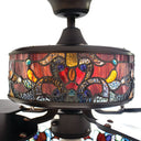 52"W LED Tiffany Style Stained Glass Magna Carta Ceiling Fan with Remote Control