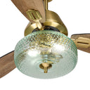 42" W Cecile LED Indoor Hand-Blown Seafoam Green Glass Shade with Dot Texture Ceiling Fan with Remote Control