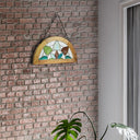 14" H Tiffany-Style Floral Stained Glass Window Panel