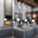 48" L 8-Light Degas Black Metal Industrial Chandelier