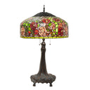 35.5'' H Rose Bush Tiffany-Style Stained Glass Table Lamp