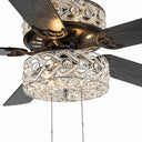 52"W Olivia Double-Lit 5-Blade Beaded Braid Wedding Band LED Ceiling Fan