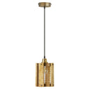 5" Maxine Brushed Gold Metal Pendant Light with Wood Shade