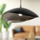 22" W Jane Industrial Black and Silver Dome Shade Pendant
