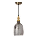 7" Coralie Textured Silver Glass Bell-Shaped Pendant Lam