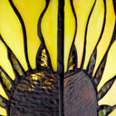 9.75" H Sunflower Stained Glass Hurricane Uplight Accent Lamp