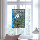River of Goods 18-Inch Majestic Crane Stained Glass Window Panel