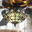 52" W Magna Carta Indoor Tiffany Stained Glass Oil Rubbed Bronze Ceiling Fan with Remote Control