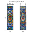 36"H Victorian Stained Glass Fleur De Lis Window Panel