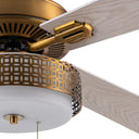 52"W Isabella Brass 4-Blade LED Ceiling Fan