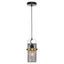 5.25"W Geo Black Painted Metal Mesh Drum Shade Pendant Light