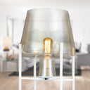 Leticia River of Goods White Metal and Champagne Gold Glass Bowl 61-Inch Floor Lamp