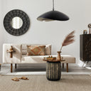 22" W Jane Industrial Black and Silver Dome Shade Pendant