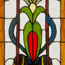 24" H Fleur de Lis Pub Stained Glass Window Panel