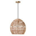 Charlotte River of Goods Metal and Woven Hemp Rope Hanging Pendant Light