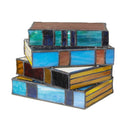 5.75" H Multi-Colored Book Stack Stained Glass Accent Lamp