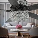 52"W Olivia Double-Lit 5-Blade Beaded Braid Wedding Band LED Ceiling Fan