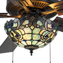 52" W Magna Carta Indoor Tiffany Stained Glass Oil Rubbed Bronze Ceiling Fan with Remote Control