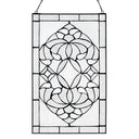 20" H Clear Floral Beveled Glass Window Panel