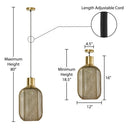 12" W Industrial Gold Mesh Oval Shade Pendant Light