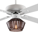 Eva River of Goods Remote Controlled Chocolate Ribbed Glass Shaded 1-Light 52-Inch Ceiling Fan