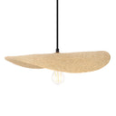18" W 1-Light Catalina Metal and Jute Oval Hanging Pendant
