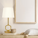 17.75"H Marler Gold & White Twin Table Lamps