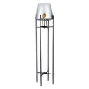 Leticia River of Goods Black Metal and Silver Glass Bowl 61-Inch Floor Lamp