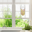 14"H Jenny Gold and Pink Arrows Stained Glass Window Panel