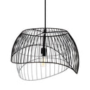 19.5" W Lisa Industrial Black and White Dome Shade Pendant