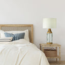 26" H Coco Glass and Mango Wood Table Lamp