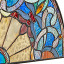 11"H Victorian Corista Half-Moon Stained Glass Window Panel