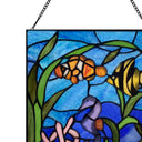 14" H Underwater Ocean Scene Stained Glass Window Panel