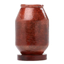 7.25" H Caroline Burnt Red Novelty Shade Accent Lamp with Mango Wood Block Base