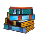 5.75" H Multi-Colored Book Stack Stained Glass Accent Lamp