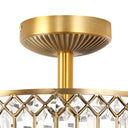 15.25"H Tiered Jeweled Glass and Metal Semi-Flush Mount Lighting Fixture