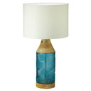 26" H Coco Glass and Mango Wood Table Lamp