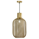 12" W Industrial Gold Mesh Oval Shade Pendant Light