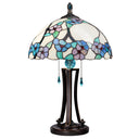 Tula 24.75" H Tiffany-style Teal Bowl Shade Stained Glass Table Lamp -On