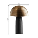 14.5" H Dieter Brass Dome Shade Cylinder Table Lamp