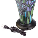 13.5" H Tiffany-Style Floral Vase Stained Glass Hurricane Table Lamp