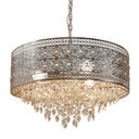 24"W Brielle Polished Nickel and Crystal 3-Light Chandelier