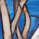 16"H Birds in the Night Sky Round Stained Glass Window Panel