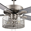 52" 5-Blade LED Industrial Satin Nickel Lighted Ceiling Fan