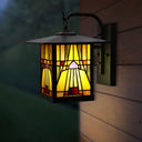11.75"H Mission 1-Light Stained Glass Oil Rubbed Bronze Outdoor Light Fixture