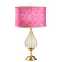 30.5" H Colette Fuchsia Drum Shade Geometric Glass Table Lamp