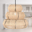 Brigitta 20"W Tiered Cream Jute Pendant Light