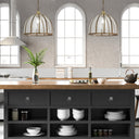 Brahms 1-Light Brass Pendant Light with Glass and Metal Shade