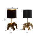 15.5'' H Black Drum Shade with Novelty Elephant Base Table Lamp - River of Goods