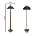 65.75" H 3-Light Iris Antique Bronze & Gold Metal Floor Lamp